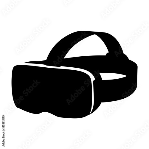 Black VR headset, virtual reality device for immersive digital experiences