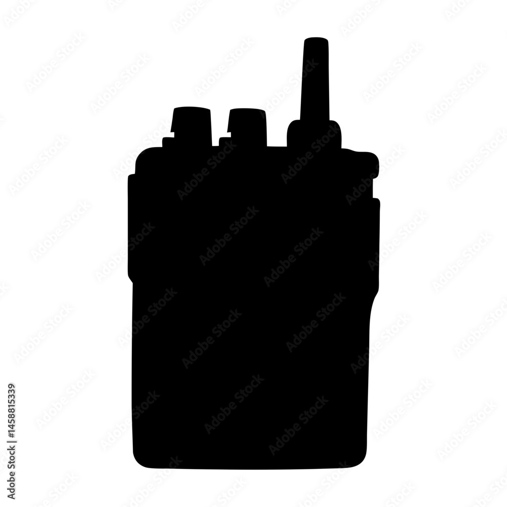 Obraz premium A simple black silhouette of a walkie talkie radio device