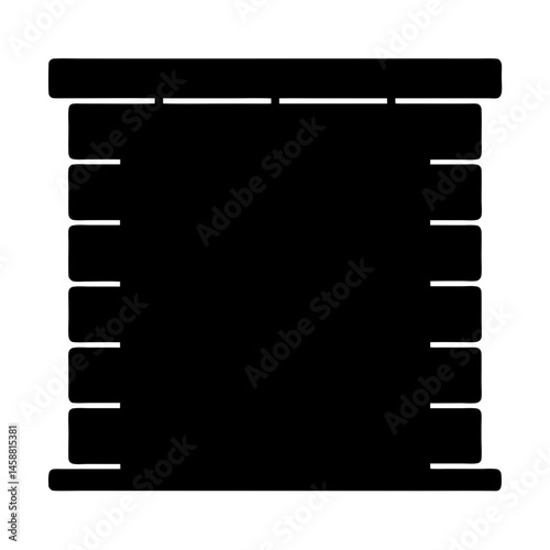 Silhouette of a classic fireplace design in solid black color vector