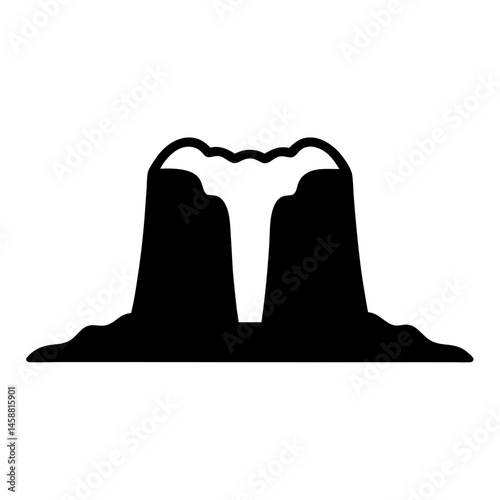 Silhouette of a water spout or waterfall shape with irregular edges