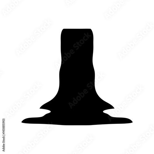 Silhouette of a water spout or waterfall shape with irregular edges