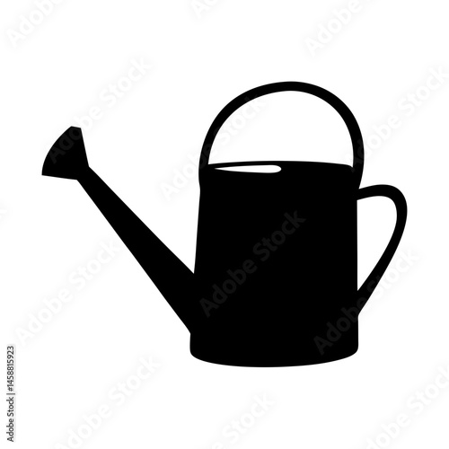 Silhouette of a classic watering can, a gardening tool for hydration