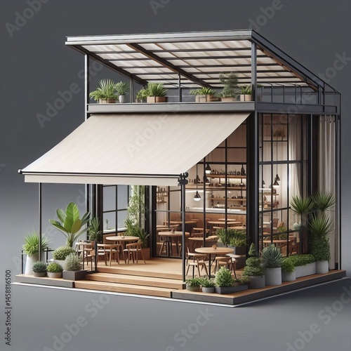 Simple Awning Structure A basic flat or slightly sloped awning o