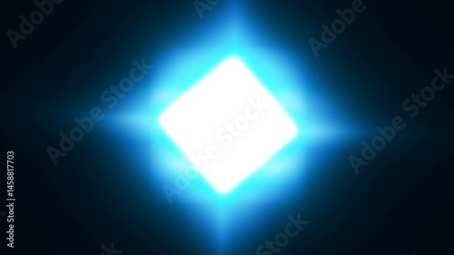 Blue revolving Neon Platform in the Center with Powerful Glowing Lights and Vivid. Stunningly Hypnotic Light Show of Constant Motion. Intro for logos, technology, medicine, sales, presentations. 4k