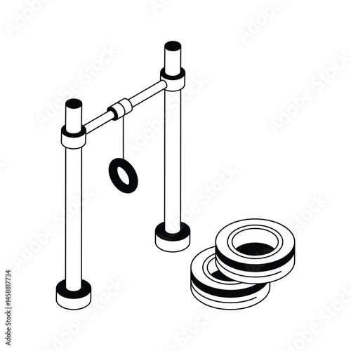 Street exercise icon crafted in isometric style