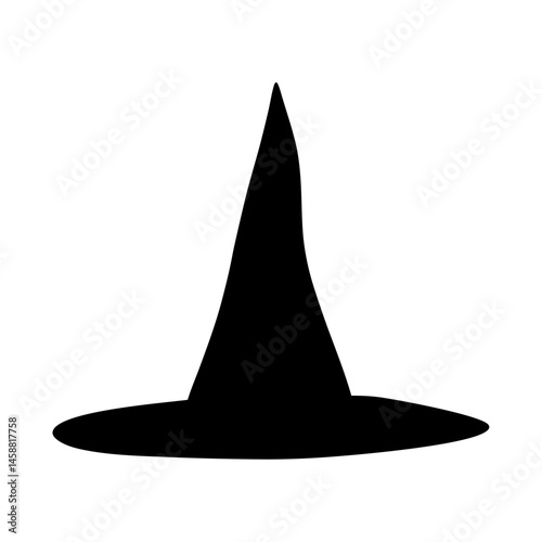 Spooky silhouette of a black witch's hat for Halloween decoration projects