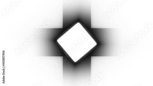 Hypnotic Monochrome Rotating Platform Surrounded by Dynamic Halftone Light Rays and Intense Visual Effects. Intro for logos, technology, medicine, sales, discounts, presentations. 4K