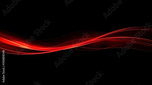 Abstract red wavy lines on black background (4)