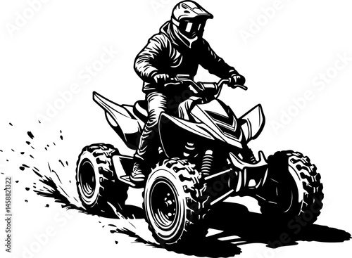 Mountain Adventure ATV Quad Rider Emblem