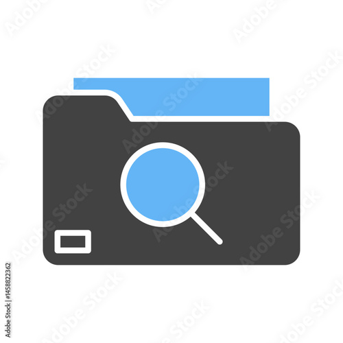 Search Folder icon vector image. Suitable for mobile apps, web apps and print media.