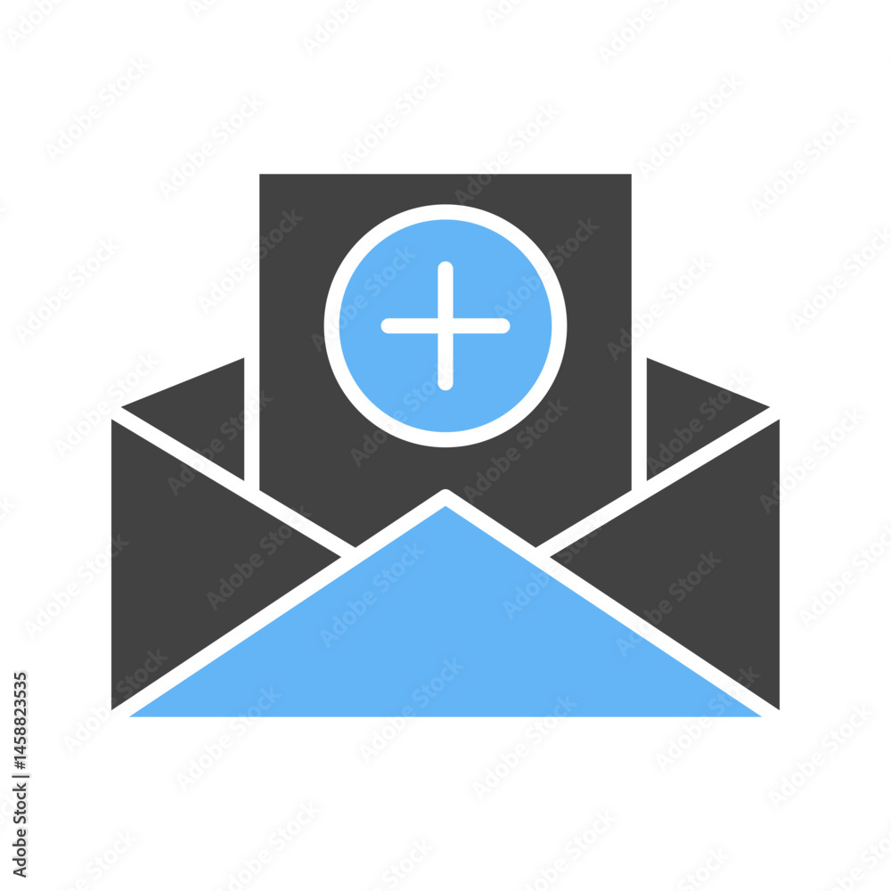 Obraz premium Add Envelop icon vector image. Suitable for mobile apps, web apps and print media.