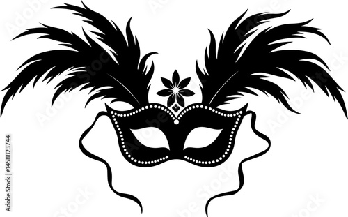 "Elegant Black Silhouette Masquerade Masks Collection"