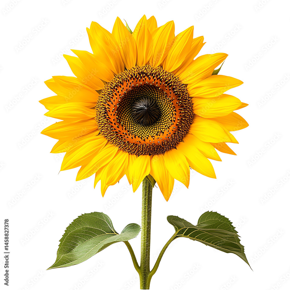 Fototapeta premium Sunflower, white isolate background