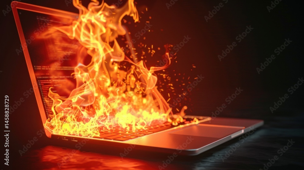 Fototapeta premium Virtual firewall stopping data breach