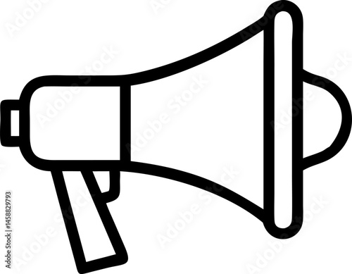 vector illustration of a megaphone icon outlines