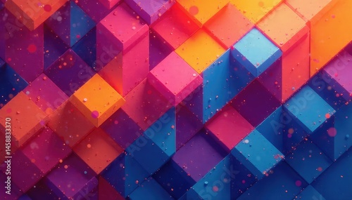 Abstract geometric shapes forming a continuous tileable design, background, seamless