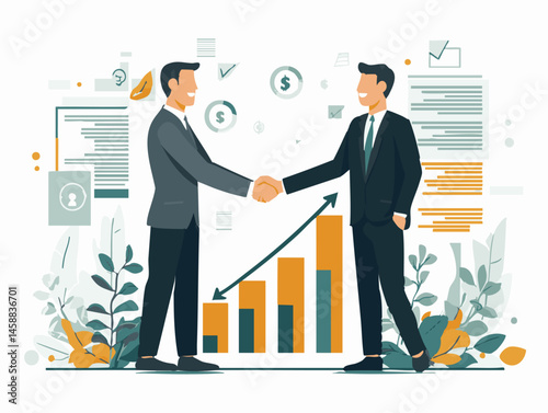  full-shot of a a person shaking hands with another individual closing a business deal,2