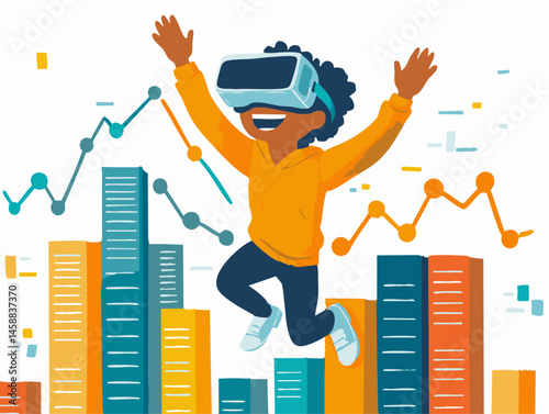  full-shot of a a person using augmented reality (ar) glasses to visualize a business model2