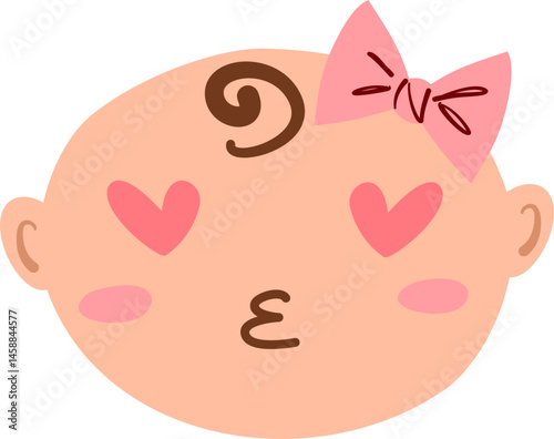 Baby emoticon. Kissing face baby.