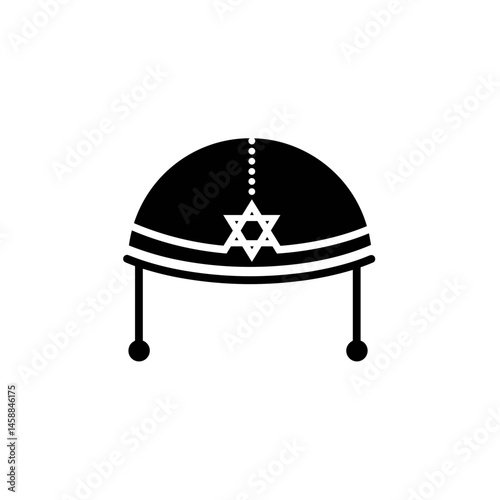 Jewish ceremonial hat with star symbol in minimalist style  