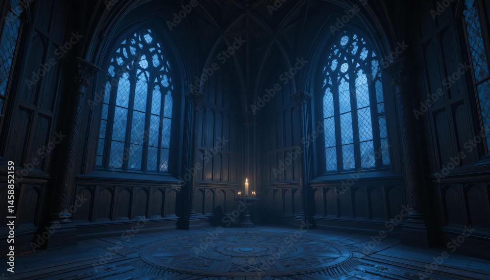 Obraz premium Gothic interior with candlelight