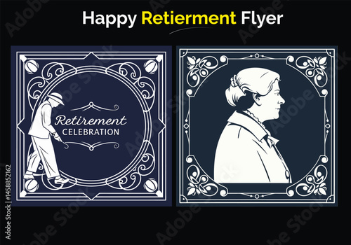 Retirement Flyer Design Template. Retirement Party Invitation Layout, square banner, and a4 poster, Retirement flyer template. Happy retirement party flyer design Happy retirement lunch party 