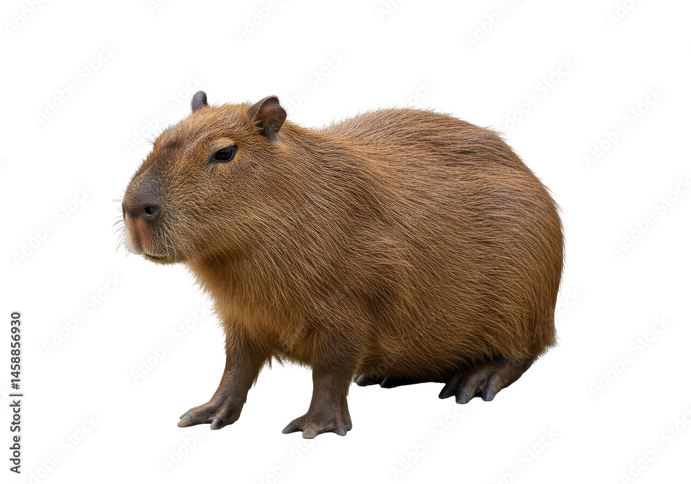 Capybara Portrait Serene rodent with a closeup view Capybara Portrait Serene rodent with a closeup view