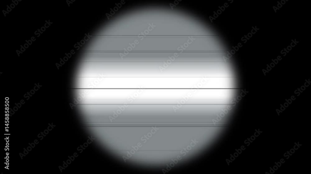 Effet de signal de télévision défectueux gris et flou avec crop rond noir