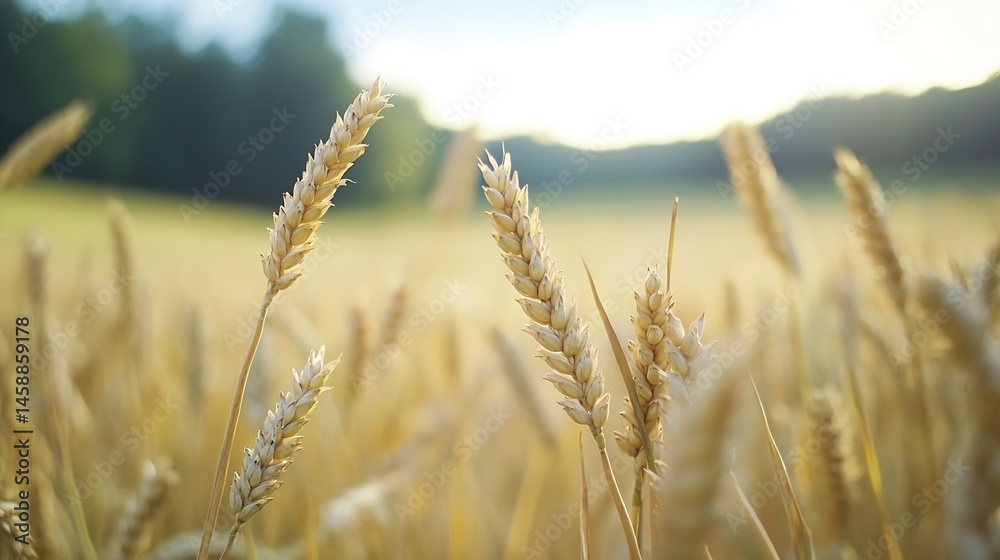 Golden wheat stalks illuminated by the warm evening sun, swaying gently in a vast field, creating a tranquil and peaceful summer scene. : Generative AI Golden wheat stalks illuminated by the warm evening sun, swaying gently in a vast field, creating a tranquil and peaceful summer scene. : Generative AI