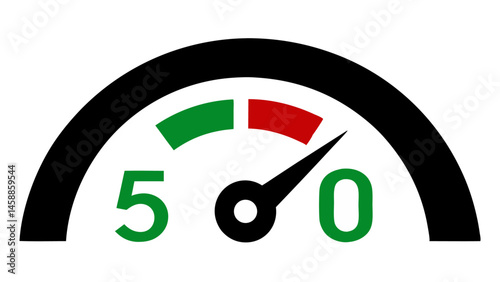 Digital icons representing speedometers and tachometers useful in designing user interface controls for performance analytics dashboards or automotive tools
