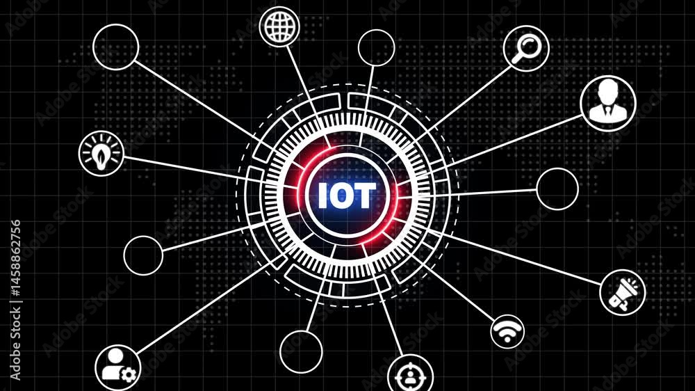Internet of things - IOT concept. Businessman offer IOT products and solutions. The future of technology. Virtual screen of the future with the inscription: IOT Social networking service concept Internet of things - IOT concept. Businessman offer IOT products and solutions. The future of technology. Virtual screen of the future with the inscription: IOT Social networking service concept
