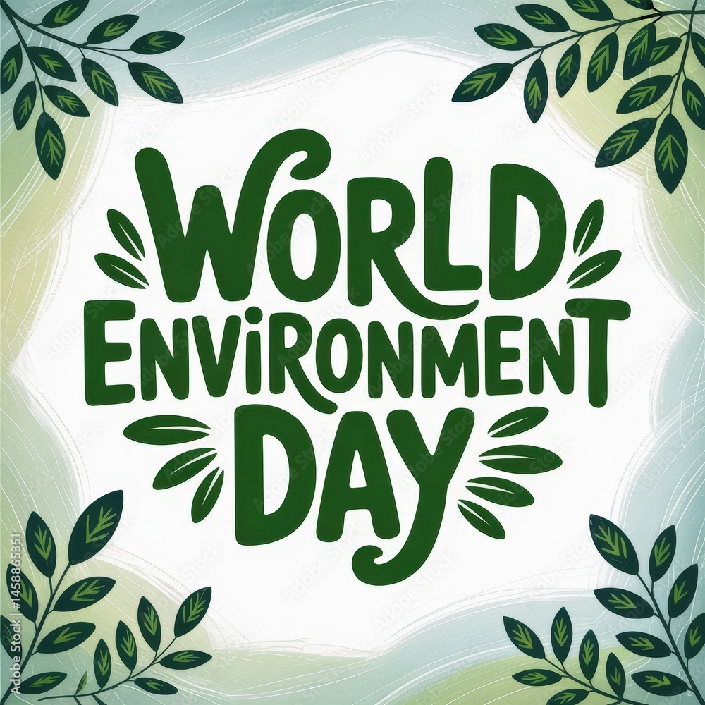 Obraz premium World Environment Day Typography Illustration