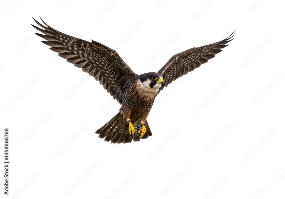 Obraz premium Peregrine Falcons Grace Wings Spread Ready to Strike