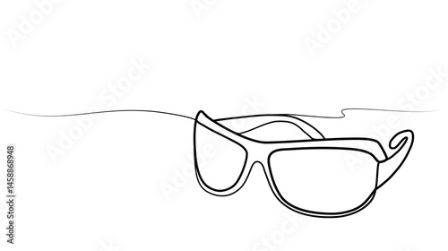 continuous one line drawing of glasses. vector