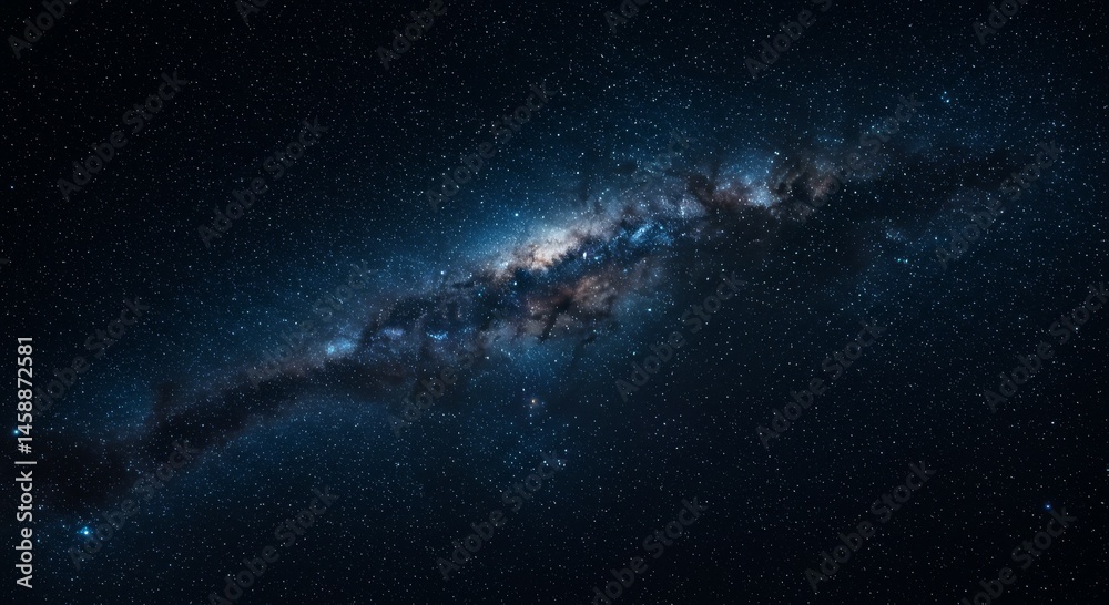 Fototapeta premium Majestic Milky Way Galaxy in Dark Night Sky