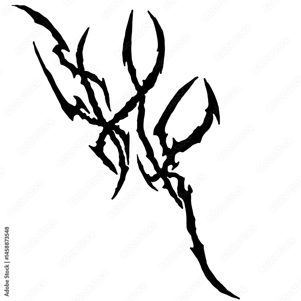 Fototapeta premium Y2k Neotribal Tattoo Vector