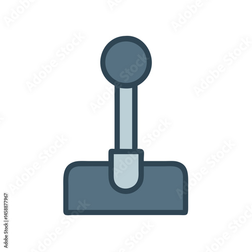 Control Lever Handle Icon, Mechanical and Industrial Tool Symbol, Equipment Operation Illustration for Machinery, Engineering, and Technical Design