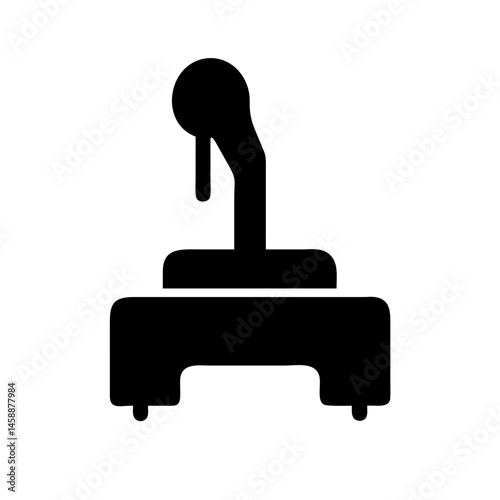 Control Lever Handle Icon, Mechanical and Industrial Tool Symbol, Equipment Operation Illustration for Machinery, Engineering, and Technical Design