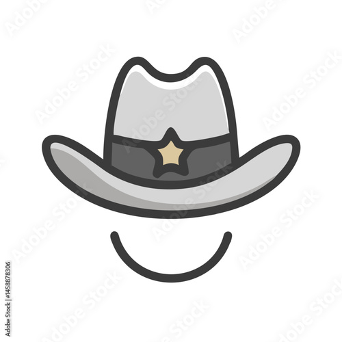 Cowboy Hat Icon Representing Western Wear, Classic American Style Symbol, Vintage Fashion Accessory Illustration for Country, Rodeo, and Farm Lifestyle Design