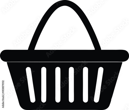 shopping basket silhouette vector icon