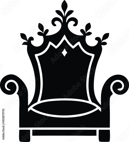 throne silhouette vector isolated