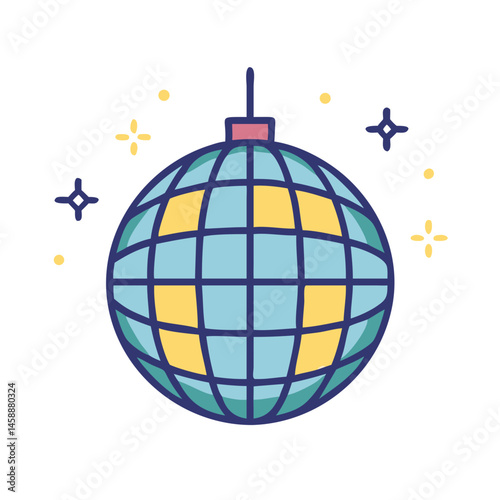 Disco Ball Icon Representing Celebration and Party Atmosphere