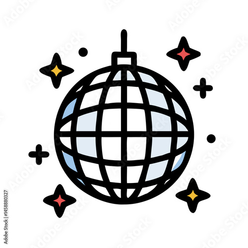 Disco Ball Icon Representing Celebration and Party Atmosphere