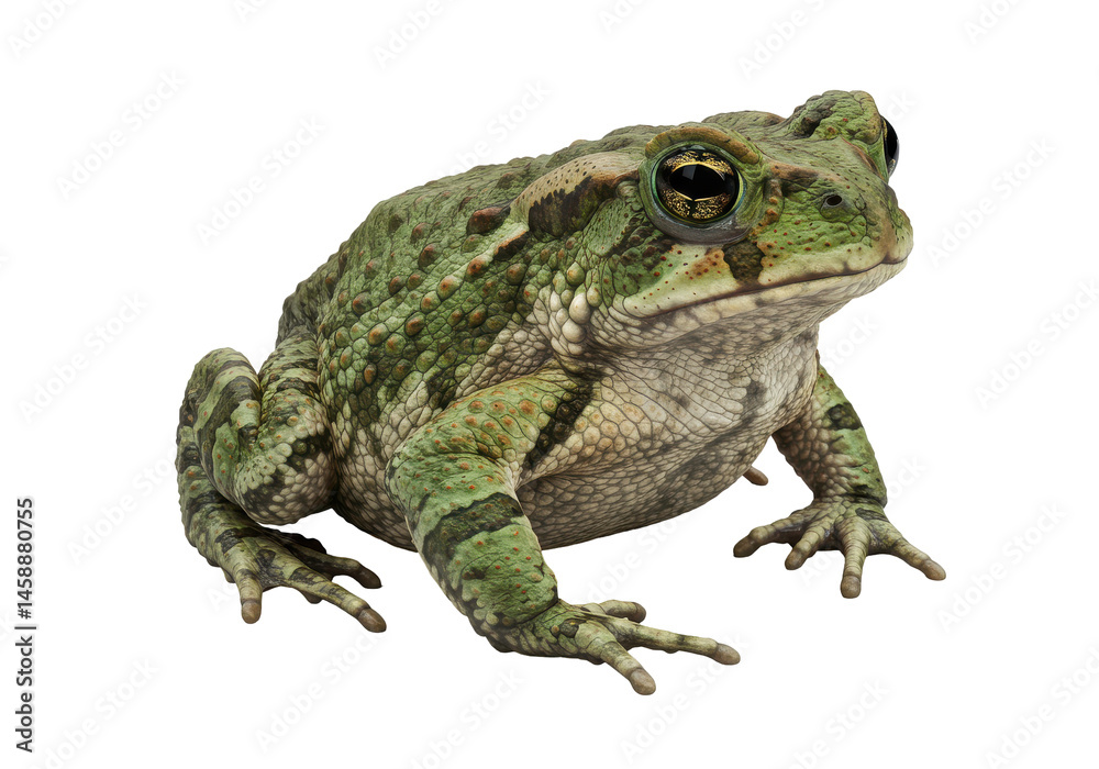 Obraz premium Warty Majesty A Green Toads Portrait