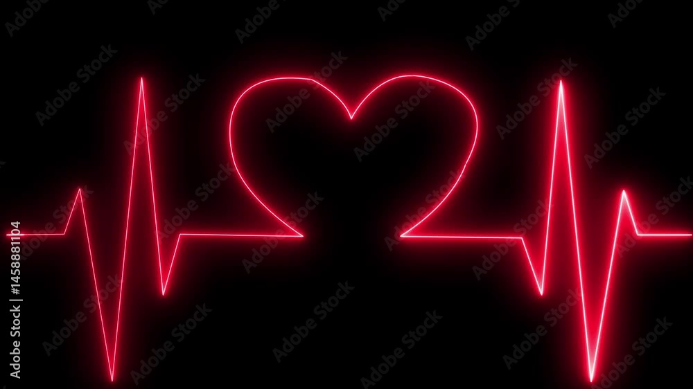 Light, glowing neon animation . Heart Line, Heart rhythm, heart beat pulse. Abstract heart beats Medical research, show sign, colorful abstract neon animation, Neon Heartbeat Pulse Graphic concept Light, glowing neon animation . Heart Line, Heart rhythm, heart beat pulse. Abstract heart beats Medical research, show sign, colorful abstract neon animation, Neon Heartbeat Pulse Graphic concept
