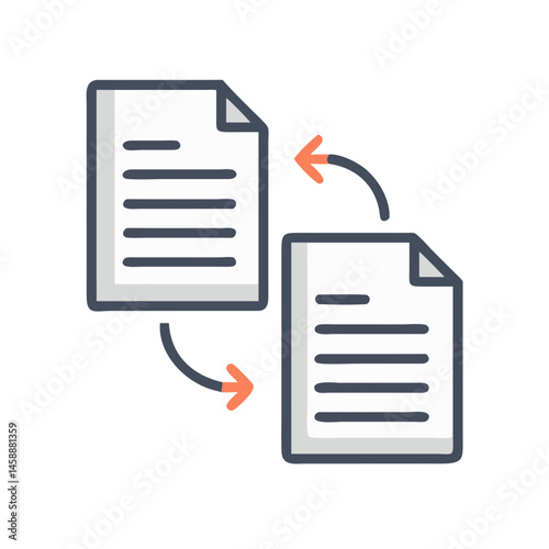 Document Synchronization Icon Representing File Sync and Data Consistency