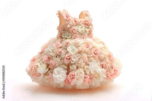 Baby flower dress isolated on white background 