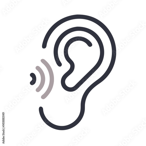 Ear Icon Representing Listening and Auditory Learning Process