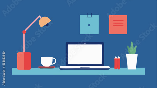 Minimalist Workspace A clean desk with only a laptop a notebook and a pen demonstrating focus and productivity through minimal distractions.