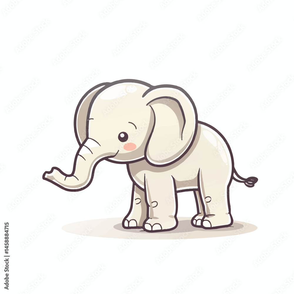 Fototapeta premium A cute of elephant vector illustration